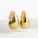 thumbnail image 1 of Pendientes grandes de gota de agua Deng para mujer, doble lágrima gruesa, Plata de Ley 925 chapada en oro, joyería llamativa para las orejas, 1 of 2