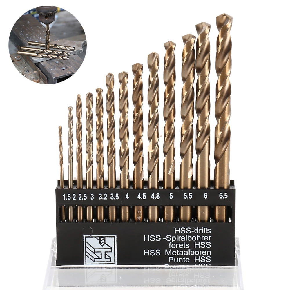 Pack of 10 3/8" High Speed Steel Titanium Coated Twist Drill Bits for Metal 