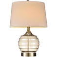 thumbnail image 1 of 22.5" Tall Glass Table Lamp "Tuscan Sun" with Clear Glass finish, Linen Shade, 1 of 1