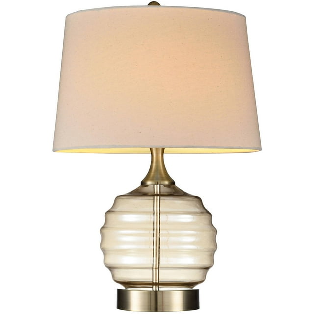 22.5" Tall Glass Table Lamp "Tuscan Sun" with Clear Glass finish, Linen Shade