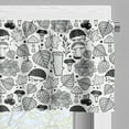 thumbnail image 3 of Ambesonne Hedgehog Window Valance, Ecological Woodland, 54" X 12", Black White, 3 of 5