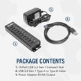 thumbnail image 2 of Hub de Datos USB 3.2 Gen 1 USBGear Negro con 10 Puertos de Supervelocidad y Montable, 2 of 6