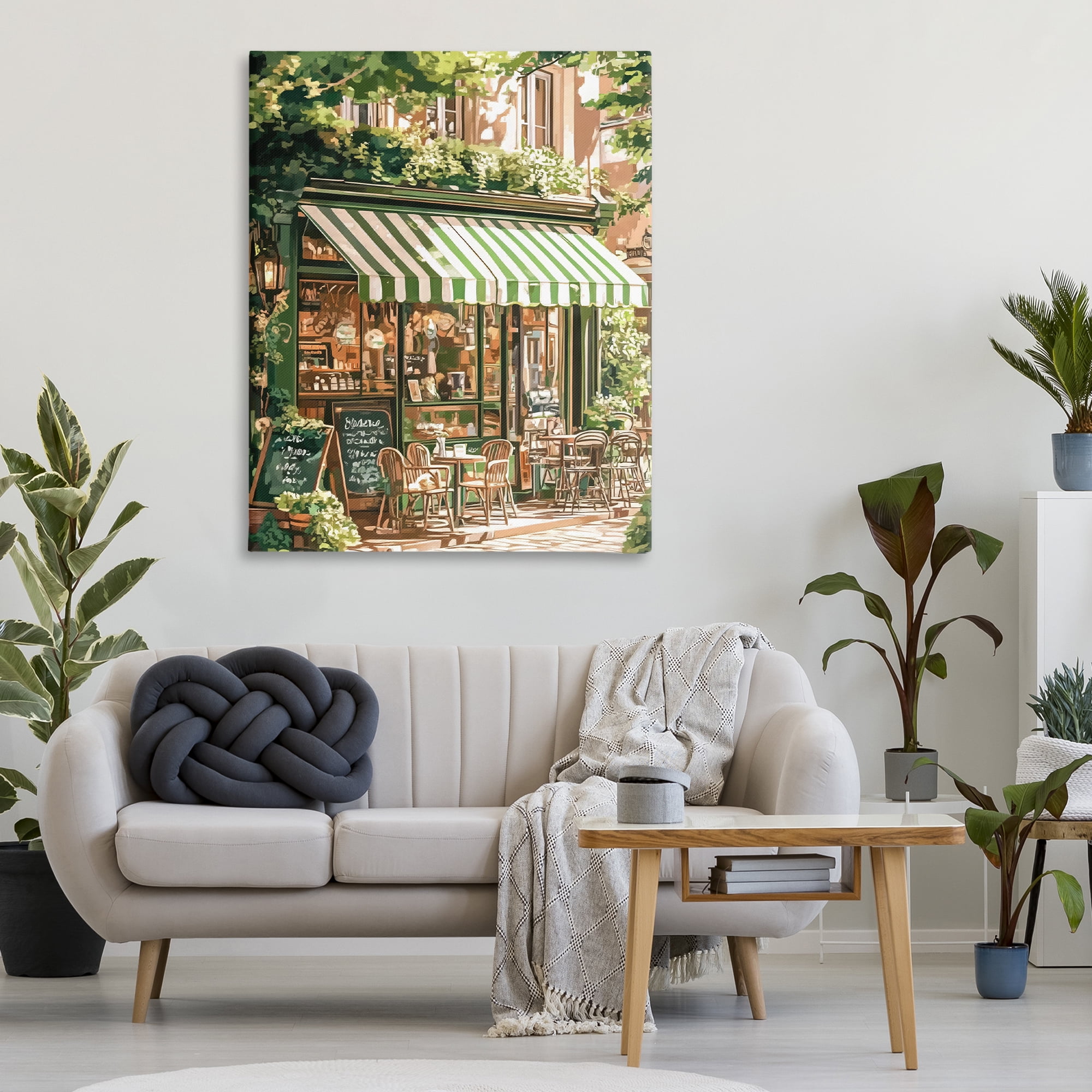 Stupell Industries Coffee Shop Awning & Greenery Canvas Wall Art, design by LSR Design Studio