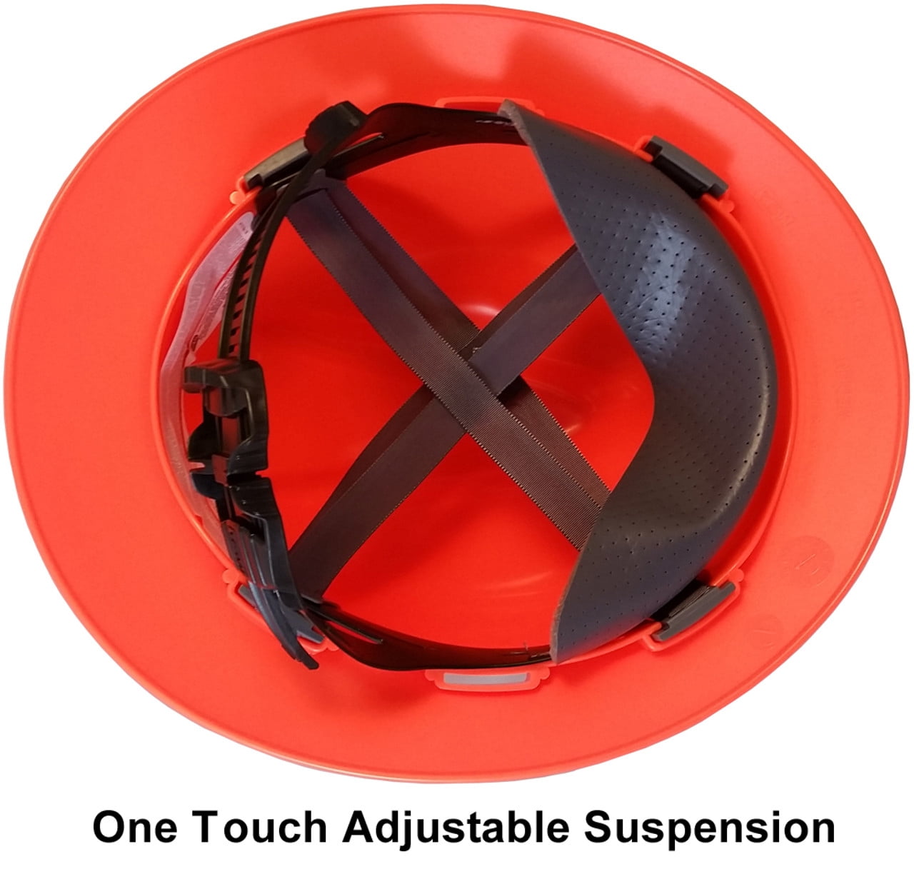 MSA V-Gard One-Touch Suspensions Full Brim Hard Hats - Hi Viz Orange