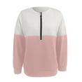 thumbnail image 4 of Womens Quarter Zip V Neck Long Sleeve Sweatshirts Color Block Casual Lightweight Pullover Fall Clothes for Women, 4 of 5