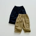thumbnail image 5 of LYMAYTER Kids Unisex Cotton Shorts Boys Girls Spring Fall Wide-Legged Pants Toddler Solid Color with Pockets Casual Trousers for 1-6 Years, 5 of 9