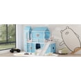 thumbnail image 2 of Sturdy Pine Wood Loft Bed with Slide - Pink Tent & Tower - Twin Size, 2 of 24