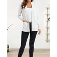 thumbnail image 4 of Women'S Open Front Knit Cardigan Sweater Long Sleeve with Pocket White XL, 4 of 10