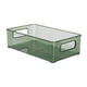 thumbnail image 5 of Organizador de tocador de baño, contenedor de refrigerios rectangular con asas, vitrina verde, 5 of 9