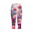 thumbnail image 5 of Nfurl Floral Print Capri Leggings for Women Boho Summer Vacation Pants Stretchy High Waisted Capris Soft Slim Fitted Yoga Pants Activewear, 5 of 6
