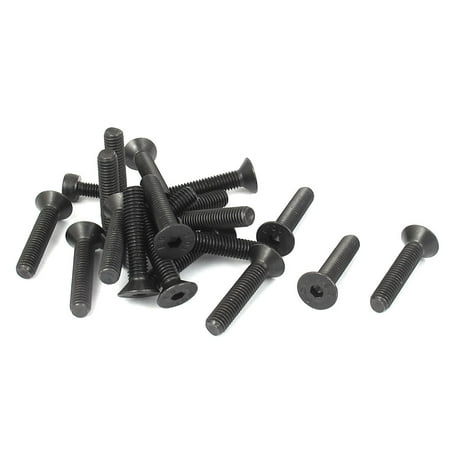 

M5 x 25mm Metric Hex Socket Countersunk Flat Head Screw Bolts Black 20PCS