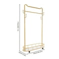 thumbnail image 2 of 1 PCS Gold Clothes Rack, Movable Coat Rack, Coat Rack with Storage Basket, Basket Load Capacity: 15-20kg/33.07-44.09 lbs, used in hallways, bedrooms, living rooms, bathrooms, entryways, 2 of 12