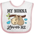 thumbnail image 3 of Inktastic My Nonna Loves Me with Sloth and Hearts Boys or Girls Baby Bib, 3 of 4