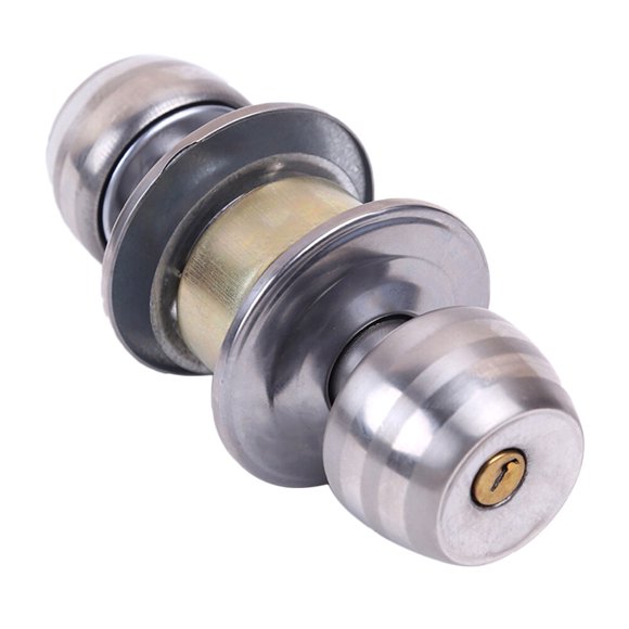 Greenadscape 1Set Silver Stainless Steel Door Knob Lock for Bedroom Bathroom Interior Doors Keyed Entry Anti Rust