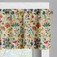 thumbnail image 5 of Ambesonne Floral Valance & Curtain 3 Pcs Set, Balkan Traditional Theme Art, 55"x45", Blue Orange Multicolor, 5 of 7