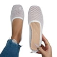 thumbnail image 4 of ShiShine Women's Mesh Ballet Flats Cute Bow Square Toe Slip On Shoes Breathable Soft Comfort Walking Shoes, 4 of 9
