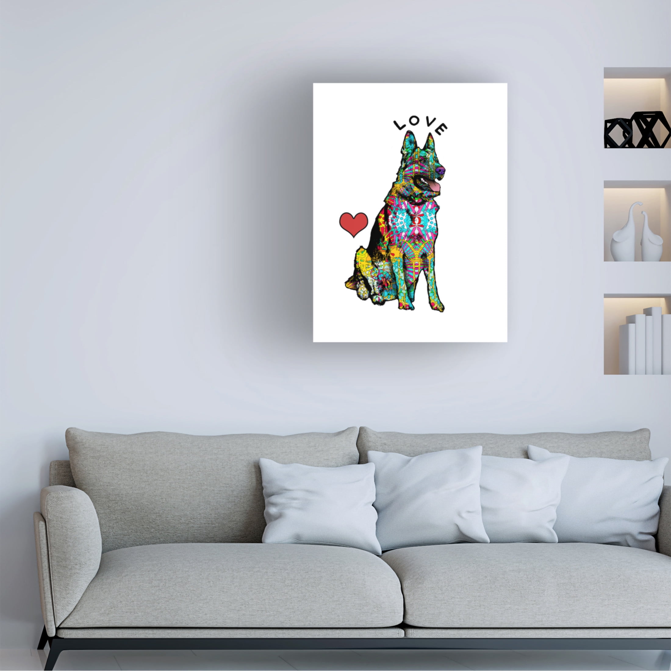 Canvas Wall Art - Dean Russo 'Love Shepherd' Wall Art for Living Room, Bedroom, or Office Décor by Trademark Fine Art - 18 x 24 Inches
