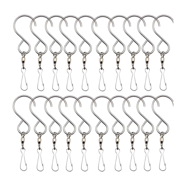 MasteelfCA 20pcs Dual Swivel Hooks Wind Chimes Twisters Garden Swivel Hooks Clips