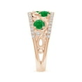 thumbnail image 3 of Angara Natural 0.96 Ct. Emerald with Diamond Non Eternity Wedding Band in 14K Rose Gold for Women (Ring Size: 11.5), 3 of 9