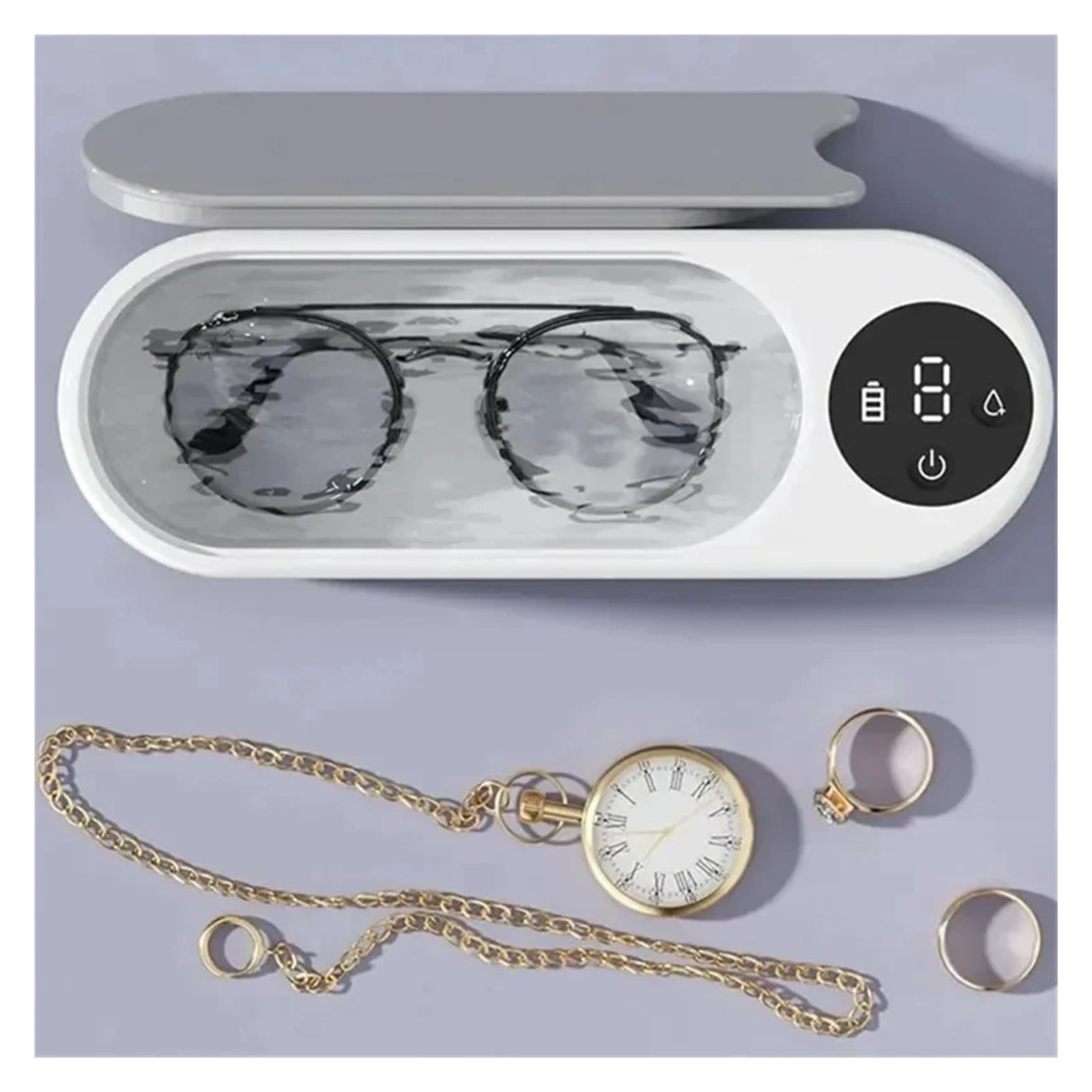 Ultrasonic Cleaner with Display Screen Portable Household Clean Machine Jewelry Clean Machine ,Convenient to Use