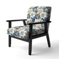 thumbnail image 3 of Designart "Breezy Coastal Paisleys III" White Paisley Upholstered Accent Chair - Glam Arm Chair For Bedroom, 3 of 5