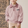 thumbnail image 4 of dazeni Boys Fall Half Button Henley Shirts Striped School Uniform Shirts Casual Long Sleeve Collared Golf Shirts, 4 of 9