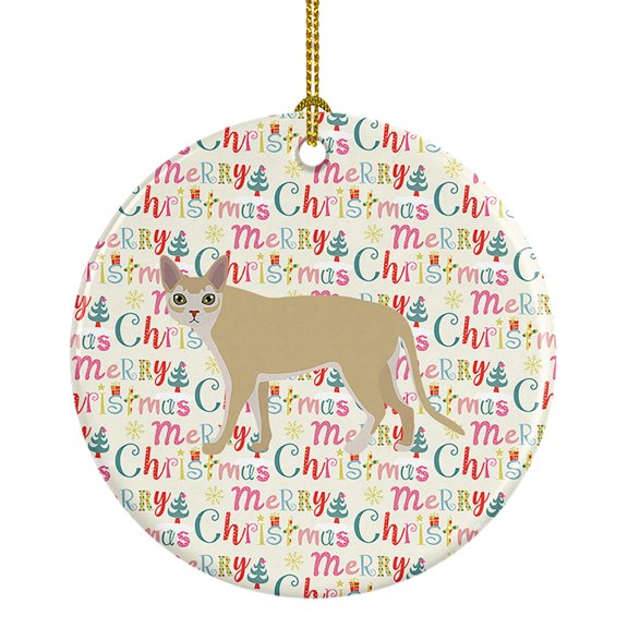 Singapura Cat Christmas Ceramic Ornament 2.8 in x 2.8 in