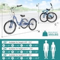 thumbnail image 5 of Slsy Adult Folding Tricycle 7 Speed 20/24/26 Inch Adult Tricycles Three Wheel Bike Cruiser Trike with Low-Step Through Frame/Large Basket/Adjustable Seat, 5 of 7