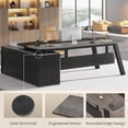 thumbnail image 7 of 70.9" Executive Desk with 3 Drawers and Storage Shelves, L Shaped Computer Desk for Home Office, Bedroom, Study Room, 7 of 7