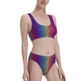 thumbnail image 4 of High Waisted Bikini Sets For Women, Leopard Neon Rainbow Gradient Swimsuits Tummy Control, Two Pieces Bathing Suit, 4 of 8