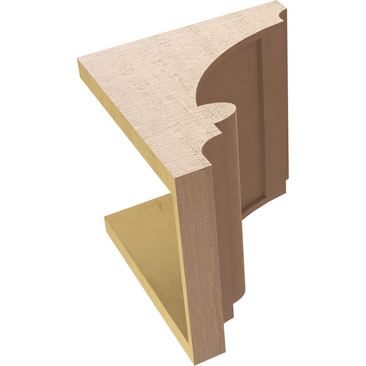 10"W x 10"D x 10"H Wide Diane Rough Cedar Woodgrain TimberThane Corbel, Primed Tan