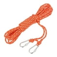 thumbnail image 1 of Uxcell Orange Hollow Braided Polypropylene Anchor Line with Hook Nylon Floating Rop for Marine Pool Rescue 33ft, 1 of 5