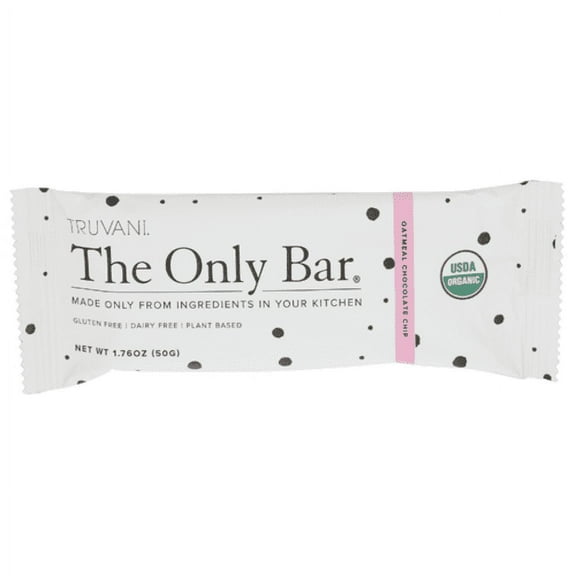 Truvani Organic Oatmeal Chocolate Chip The Only Bar 1.76 oz - Pack of 5