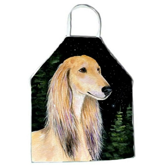 Starry Night Saluki Apron - 27 x 31 in.