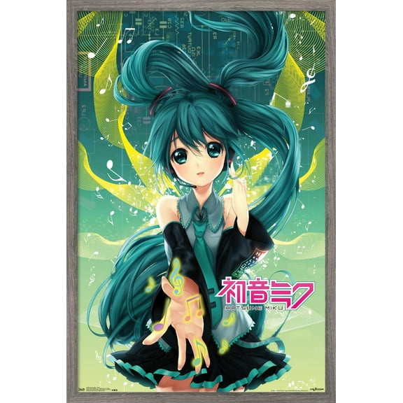 Hatsune Miku - Notes Wall Poster, 14.725" x 22.375", Framed