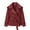 Red, variant on Belted Waist Cropped Trench Jacket for Women, Lapel Collar Long Sleeve, Elegant Slim Fit Fall Outerwear, 1 Piece, S-L