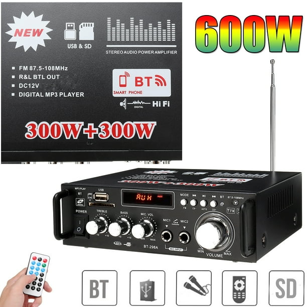 600w Bluetooth Amplifier 12v Dc 110v Home Car Amplifier Stereo Audio Hifi Amp Support Mp3 Usb Sd Built In Radio Walmart Com Walmart Com 600w Bluetooth Amplifier 12v Dc 110v Home Car Amplifier Stereo Audio Hifi Amp Support Mp3 Usb Sd Built In Radio Walmart Com Walmart Com