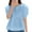 Blue, variant on VONDA Women Fashion Puff Sleeve Half Sleeve O-Neck Blouse Ruffled Hem Pleated Tops