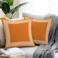thumbnail image 4 of Outdoor Throw Pillows Covers 18X18 Set of 2 Waterproof Coral Orange Greek Key Pattern Decorative Zippered Cushion Covers for Patio Furniture, Geometric Modern Lumbar Pillowcases, 4 of 8