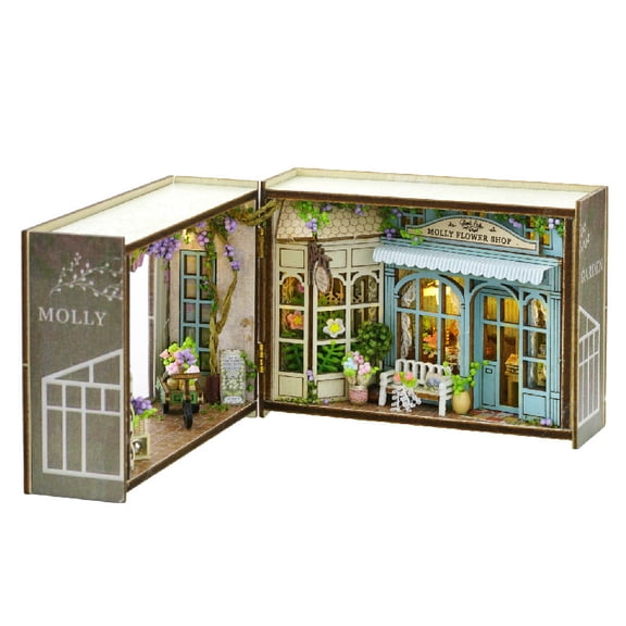 DIY Miniature Dollhouse Kit,Mini 3D Wooden Room Craft Model with LED Lighting,Creative House Furniture Kit,Birthday Gift