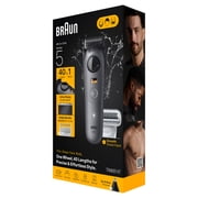 Braun All-in-One Series 5 Trimmer Kit, 40 Lengths, Ultra Sharp Blade, AIO 5510, Moonstone Grey