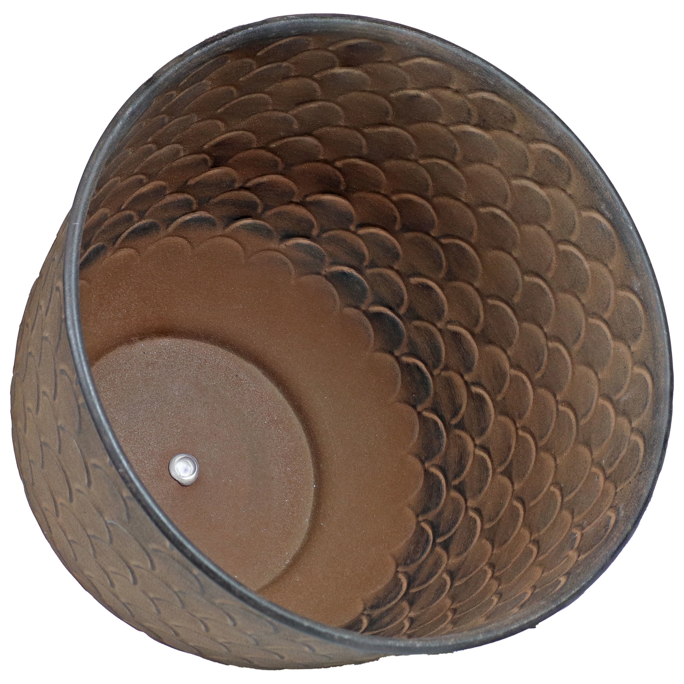 Sunnydaze Dinah 12.5" x 12.5" x 10.75" Round Brown Metal Outdoor Planter Pot 2-Count