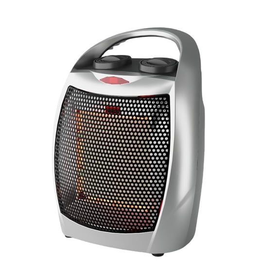 Small Space Heater, 1500W/750W Portable Electric Space Heater, PTC Fast Heating Ceramic Room Small Heater with Overheat & Tip-Over Protection Office Room Desk Indoor Use (Silver)