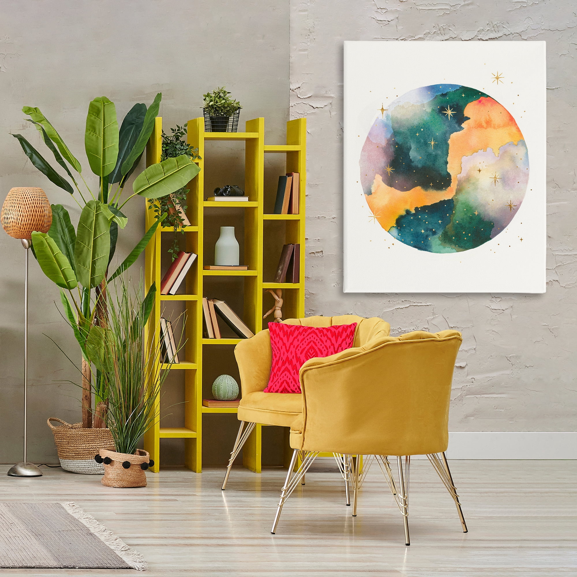 Stupell Industries Outer Space Nebula STEM Painting Wrapped Canvas Art Print Wall Art, 36 x 48