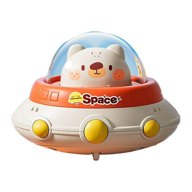 & Go Spring Back Spaceship Toy Car Durable Crash Sliding Vehicle Action Playset For Kids ABS Material & Ideal For Boys & Girls