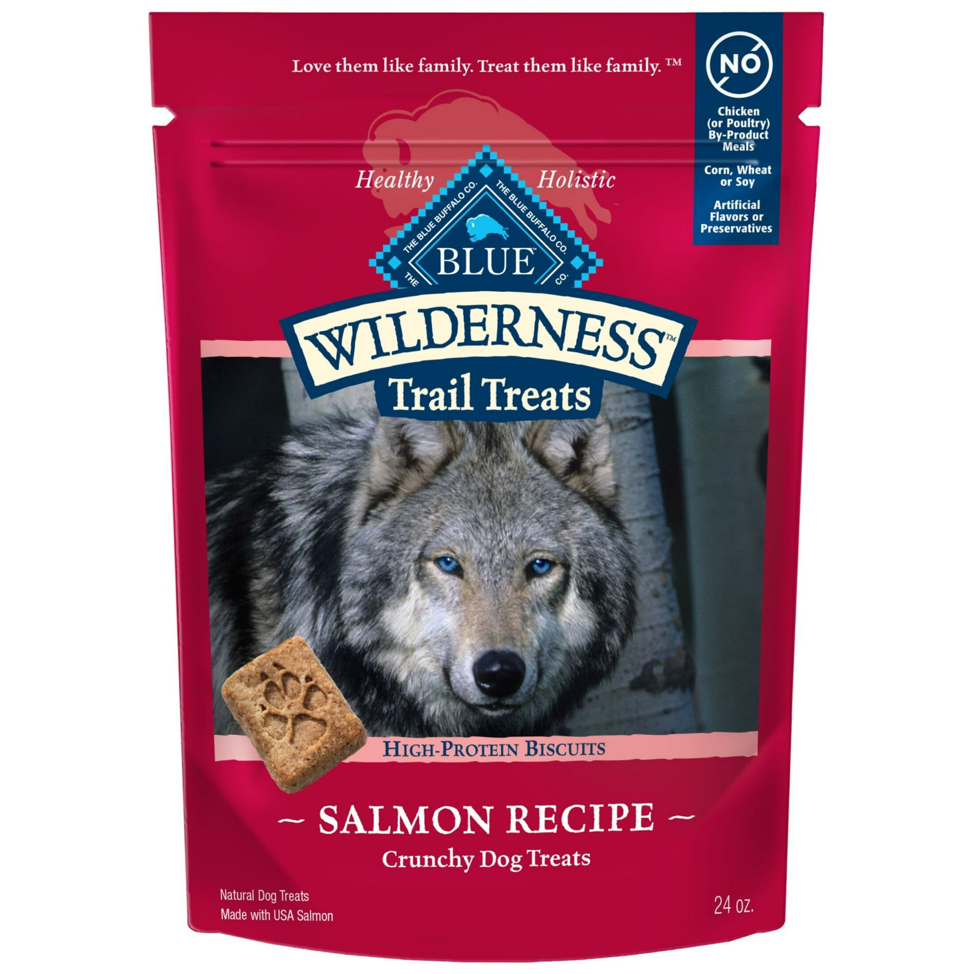Blue Buffalo Wilderness Trail Treats Crunchy Dog Treats, Grain-Free, Salmon, 24-oz. Bag