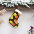 thumbnail image 6 of Balery Orange Lemon Pattern Christmas Stockings with Initials, 18" Large Knit Christmas Stocking,Xmas Stocking for Kids, Holiday and Family Stocking, 6 of 7