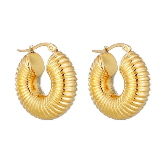 Zetshion Chunky Hoop Earrings, Gold, for Women