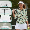 thumbnail image 6 of Uorisanigo Rooster Womens Moisture Wicking Casual Tennis Activewear Comfortable Breathable Athletic Polo Workout Tops 3/4 Roll Sleeve Fashionable Versatile Outing Wear Size 2XL, 6 of 7