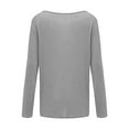 thumbnail image 4 of UJNDER Women's Solid Color Knit T Shirt Top Long Sleeve Basic Layering Shirts for Women Comfortable for All Seasons Grey XXL, 4 of 5